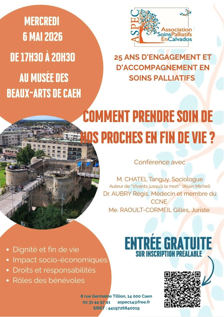 6 mai 2026 : les 25 ans de l’ASPEC, association d’accompagnants bénévoles en soins palliatifs